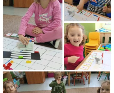 Żabki podczas zajęć z robotyki - powiększ